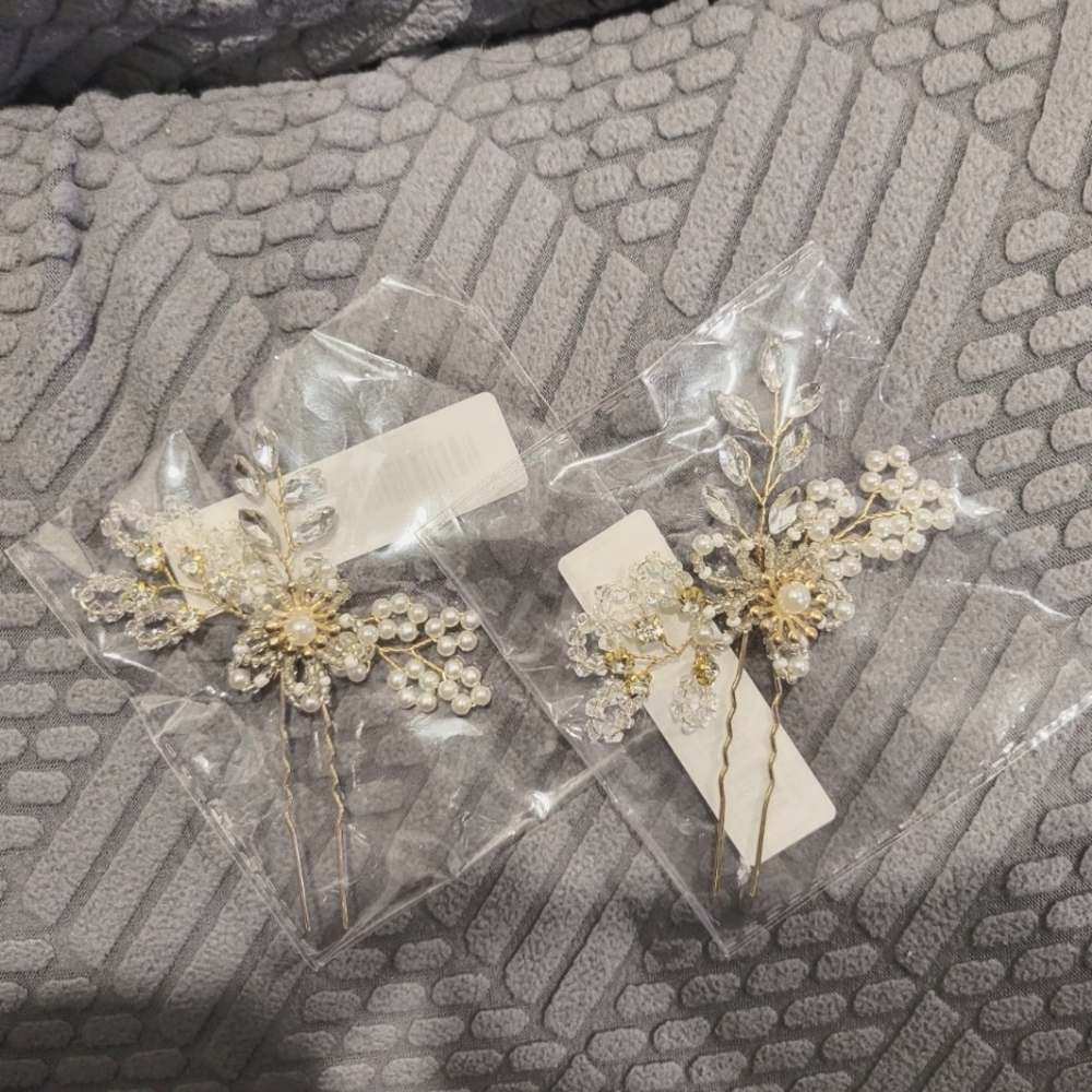 Crystal floral flower hair wedding pin accessories